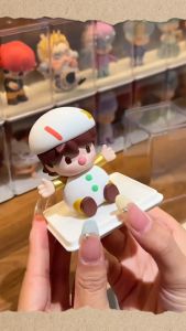 6PCS POP mart Box Acrylic Display Rack with card Moisture-proof Desktop Decorative Transparent Single Dust Cover