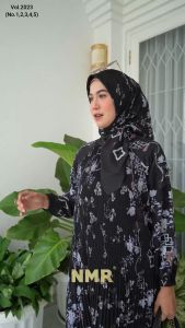 NMR Setelan Celana Kulot Tunik Katun Paris Plisket Vol 2023-8 (Inc Hijab)