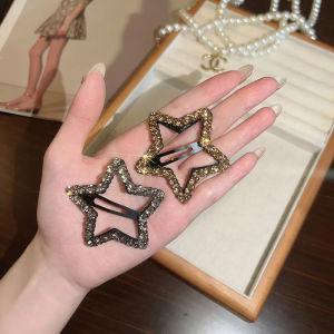 Womens Water Diamond Hair Clips Side Bangs Forehead One Word Clip Hair Accessories Stylish Fresh out Korean Style Alloy