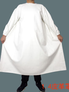 White Thickened Leather Apron Waterproof Oil-resistant Loose Workwear Protective Waistcoat No Pocket Household Cleaning Tool