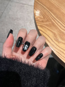 Handmade Wearable Nail Art Short Detachable Textured Fake Nails Customizable Personalized White Enhancing Nail Stickers