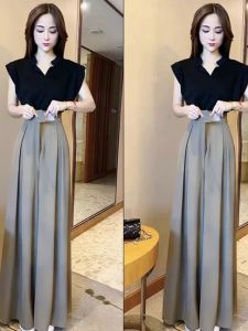 WANGGONGZHU | High Waist Slimming Suit Pants Womens Spring Autumn Thin New 2025 Loose Drapey Casual Wide Leg Pants Korean Style Commute