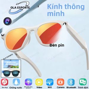 HD AI Camera Thông Minh Kính Bluetooth Gọi Trợ Lý Giọng Nói Trình Phát Nhạc Dịch Thuật 1080p Dành Cho Nam Giới Phụ Nữ Thể Thao Chống Nắng