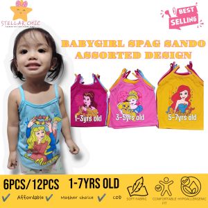 3Pcs COLORED CHARACTER SANDO FOR BABY GIRL 1-7YRS OLD/MLXL SOFT FABRIC AND COMFORTABLE TO WEAR