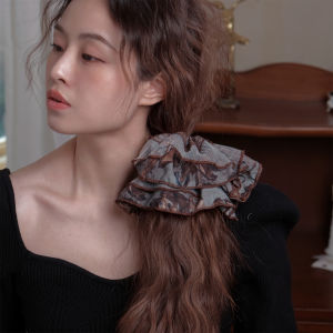 Double Layer Floral Lace Hair Ties Womens Bun Headbands French Vintage Style Hair Bands Hair Accessories Hair Ornaments