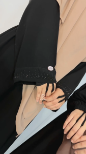 Jilbab Khimar Bergo Syari Muslimah French Alwa Jetblack Premium by Alfajar Griya Muslim