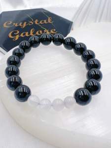 |SG| Moonstone Black Tourmaline Crystal Bracelet