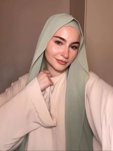 Underscarf Matching Color Inner Muslim Premium Chiffon Scarf Islam Shawls and Wraps Headscarf for Women Foulard