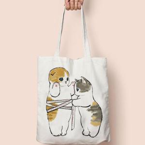[BISA COD] Totebag Tote Bag  Tas Goodie Bag Goodiebag Cat kucing Lucu Kanvas Korea Ulang Tahun Anak Cute Belanja Sekolah Kuliah Kerja