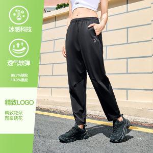 Erke Ice Silk Straight Leg Sports Pants Womens Casual Long Trousers Autumn New Style Comfortable Breathable Training Pants
