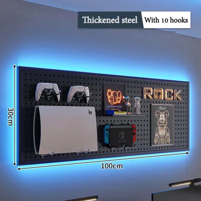 Wall-mounted metal pegboard shelf hole plate for hardware tools handicrafts storage organiser storage display shelf
