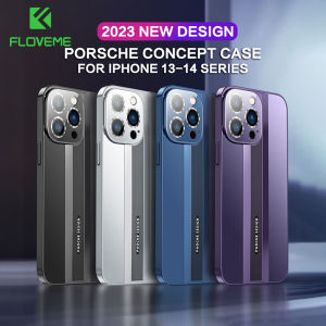 FLOVEME Luxury Plating Frame AG Matte Phone Case For ipohone 14 13 Pro Max 14 Plus With Lens Protection All-inclusive PC Hard Shockproof Back Cover For iphone 14 13