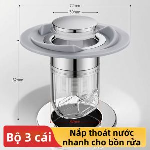 JIAYUN | Nút Chặn Lavabo Loại Bấm Mùa Xuân Chống Đọng Cặn