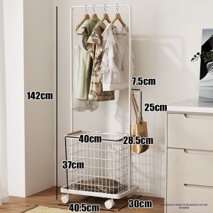 QIMAHUANGZI | 3-Layer Clothes Organizer Storage Basket with Wheels
