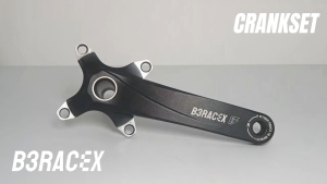 B3RACEX HC HollowTech MTB Crankset 170mm 104BCD | 6061-T6 Forged Arms 637g Ultralight | Includes BB+Chainring | 7-12 Speed Compatible