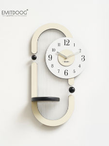 EMITDOOG 2025 New Hole-Free Wall Clock Modern Simple Style Living Room Restaurant Decorative Art Clock for Living Room Wall Decoration