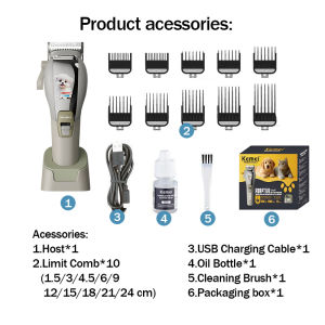 KEMEI KM-CW2107 Professional Cordless USB Rechargeable Electric Dog Cat Hair Clipper for Grooming