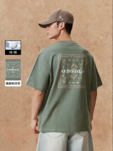 Jack Jones | Contrast Color Printed and Embroidered Cotton T-Shirts Short Sleeve