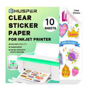 A4(8.3x11.7 Inch) Size Printable 10/20/40 Sheets Vinyl Sticker Paper Transparent No-waterproof Clear Decal Paper Self-Adhesive