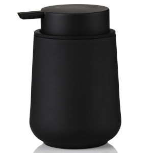 Matte Black Liquid Hand Soap Dispenser Plastic 11oz - Modern Minimalist Style for Bathroom & Kitchen Countertop Refillable