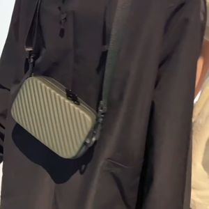 ESSENTIALS: New Style Men's Bag - Versatile Black Box Type One-Shoulder Messenger Trendy Small Square Chest