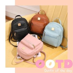 QDshop ของมันต้องมี กระเป๋าเป้สะพายหลังแฟชั่น ทรงมินิน่ารักๆ งานซิปรอบ2ช่องการใช้งานหยิบจับพกพาได้ง่ายน้ำหนักเบาสีสวยสุดๆสามารถแมทช์ได้กับทุกชุด ไม่มีไม่ได้ล๊าวว