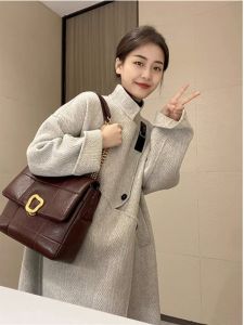 WANGGONGZHU | Elegant Loose Herringbone Fashionable Coat