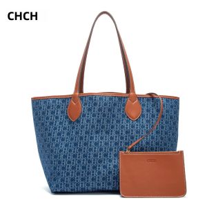 Túi Tote Thông Thường Sức Chứa Lớn Dành Cho Nữ CHCH Túi Xách Bằng Vải Polyester Hai Mặt Có Túi Khóa Kéo Bên Trong Để Mua Sắm Và Sử Dụng Hàng Ngày