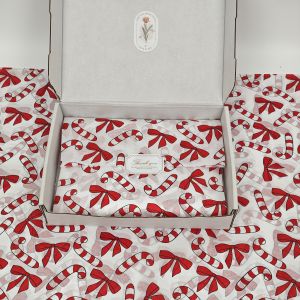 Red Christmas Bamboo Bow Pattern Tissue Paper Santa Claus Christmas Gifts Christmas Stockings Colorful Lights Christmas Leaves Handmade Wrapping Paper Easy-To-Fade Item Protection Gift Box Filler Party Decoration - Christmas Style Design Holi...