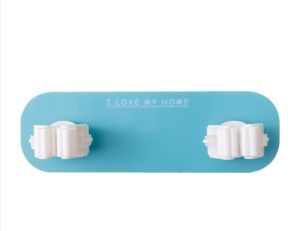 📣Kitchen Double Slots Self Adhesive Drilling-free Storage Shelf Mop Holder Rack Wall Broom Hook