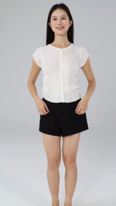 HFA Womens Linen High Waisted Shorts - Back Zipper