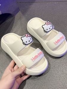 Kitty Cat Summer Flats Womens Comfortable Anti-Slip Princess Slippers Waterproof Silent Beach Sandals Trendy Slip-On Shoes