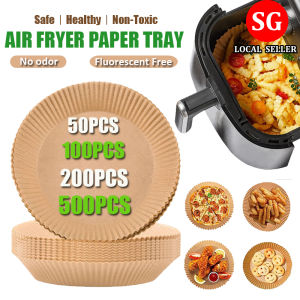 🇸🇬【SG stock】50/100Pcs Air Fryer Paper Tray Air Fryer Disposable Paper Liner Oilproof Baking Paper Air Fryer Oilproof Parchment Paper Air Fryer Liners Air Fryer Tray Liner Kitchen Round Oil Paper Steamer Food Oven Paper Air Fryer Paper