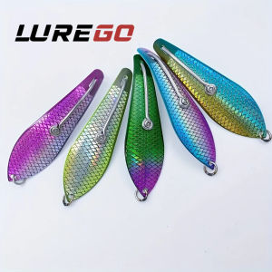 1PC 3D Scale Metal Spoon Lure for Saltwater Fishing 3.03-4.53 Inch Lifelike Artificial Bait
