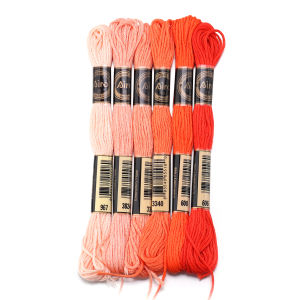 6pcs/lot 48m Colorful Polyester Embroidery Thread Cross Stitch Thread Cords For DIY Handcrafts Sewing Skeins Suppplies