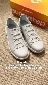 Sunnystep - Balance Flex Lace Runner - Pebble Full Black - Most Comfortable Walking Shoes