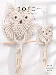 Handwoven Cotton Rope Owl Wall Hanging Bohemian Style Home Decor Modern Simplicity Mr Grocery Brand Universal Space Decoration