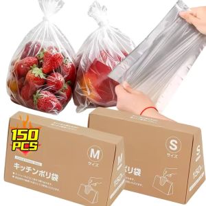 150Pcs Reusable Food-Grade Fresh Keeping Bag Pull-Out Food Bags for Home Kitchens Fridges Leakproof Freezer Bag For Meal Prep Picnic tool
