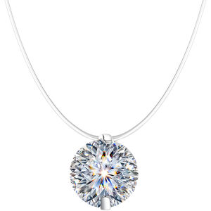 East Beauty | Invisible Fishline Silver Tear-Shaped Moissanite Necklace 2ct
