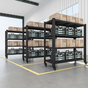 Heavy-Duty Storage Shelf with Wheels Movable Thickened Storage Rack Display Rack Iron Rack For Home Multi-Layer Multifunctional