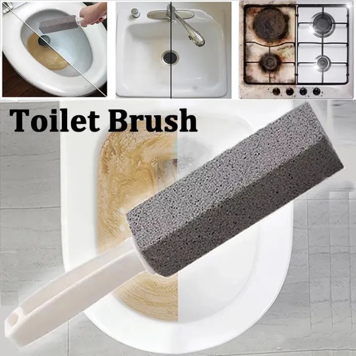 Pumice Stone Toilet Brush Household Toilet Bowl Cleaner Limescale Stain Remover with Long