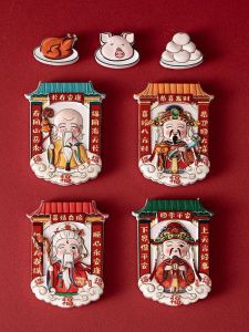 Nhãn Dán Tủ Lạnh Hình Thần Tài Bằng Nhựa 3D Trung Hoa Mới Đồ Trang Trí Sáng Tạo Từ Văn Hóa Truyền Thống Trung Quốc Đồ Trang Trí Nhỏ