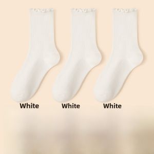 miiow | Maternity Socks Womens Spring Autumn Floral Lace Mid-Calf No-Cuff Loose Mouth Cotton Polyester Blend Antibacterial Socks