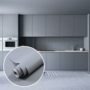 60cmX5M New Matte Self-Adhesive Thickened Wallpaper Cupboard Door Drawer Liner Cover Wall Sticker new kitchen waterproof cabinet paper [All available]