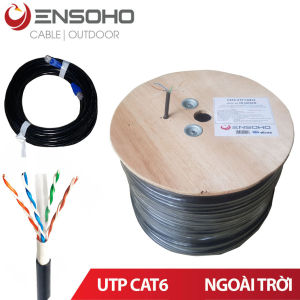 Cuộn 305m cáp mạng ngoài trời ENSOHO chuẩn UTP Cat6 lõi CCA