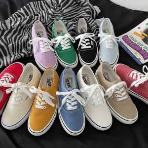 Maiden Casual Canvas Shoes: 2024 New Candy Color Korean Style Breathable Low Help Board Shoes Student Leisure White Sneakers