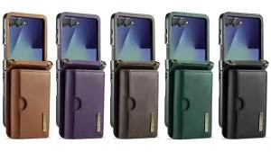 szhaiyu | Premium Lanyard Crossbody Leather Wallet Card Holder Case For Samsung Galaxy Z Flip 8 7 6 7FE Flip8 Flip7 Flip6 Cover Funda