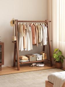 SAMEDREAM | Foldable Solid Beech Wood Standing Coat Rack