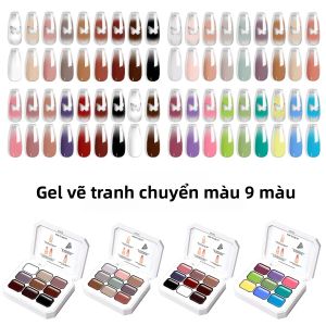 Gel Vẽ Móng Nghệ Thuật LIMEGIRL 9 Màu Chuyển Sắc Khô Nhanh Tự Làm Tạo Hiệu Ứng Vẽ Hoa Nhanh Chóng Cho Móng Đẹp