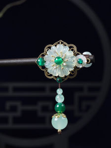 เครื่องประดับผมแบบจีนโบราณ ดอกไม้ กระดุม หางม้า สำหรับผู้หญิง ชุดฮันฟู ชุดกี่เพ้า วัสดุอื่นๆ โลหะผสม ทองแดง ทองแดงเคลือบเงิน ทองคำ